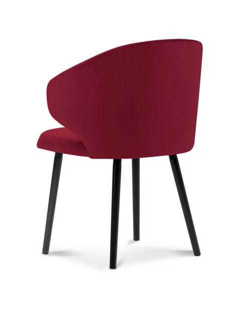 Chaise Velours Nemesis rouge - 57x54x81 cm