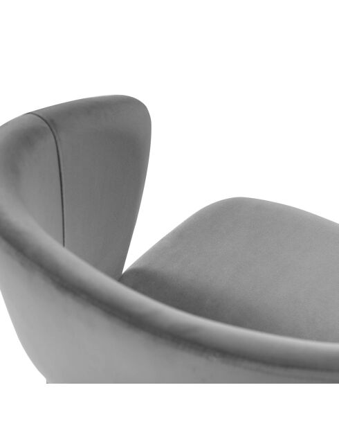 Chaise en Velours Elpis grise - 55x56x80 cm
