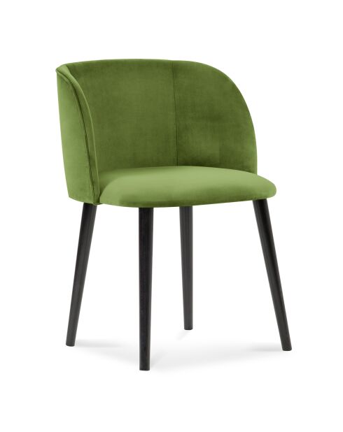 Chaise en Velours Aurora verte - 55x56x80 cm
