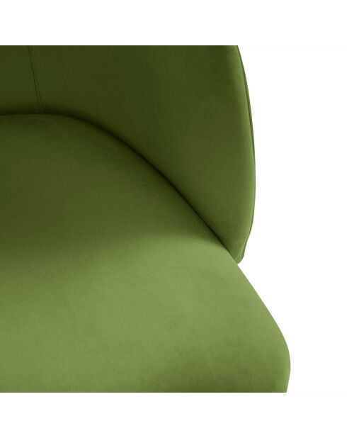 Chaise en Velours Aurora verte - 55x56x80 cm
