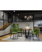 Chaise en Velours Aurora verte - 55x56x80 cm