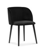 Chaise en Velours Aurora noire - 55x56x80 cm