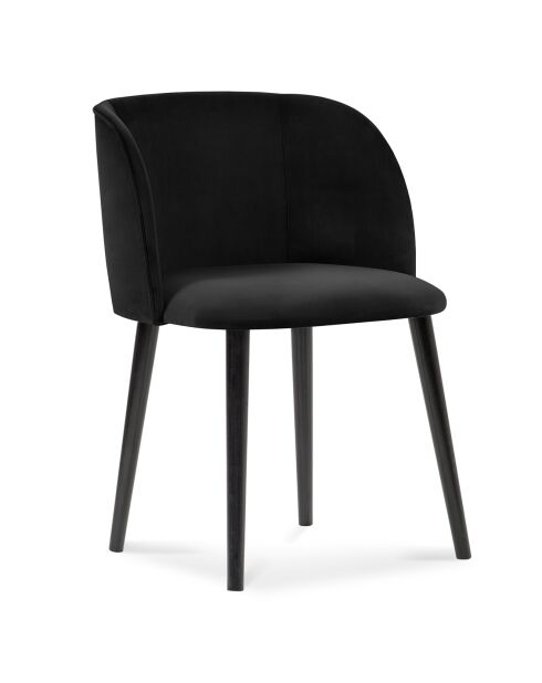 Chaise en Velours Aurora noire - 55x56x80 cm