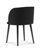 Chaise en Velours Aurora noire - 55x56x80 cm