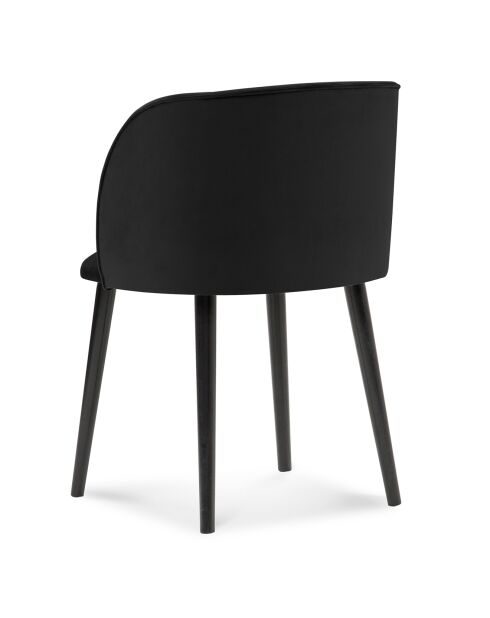 Chaise en Velours Aurora noire - 55x56x80 cm