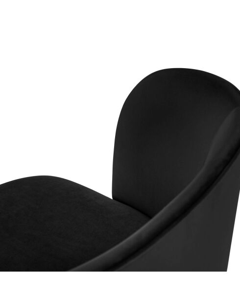 Chaise en Velours Aurora noire - 55x56x80 cm
