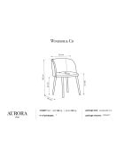 Chaise en Velours Aurora noire - 55x56x80 cm