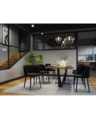 Chaise en Velours Aurora noire - 55x56x80 cm