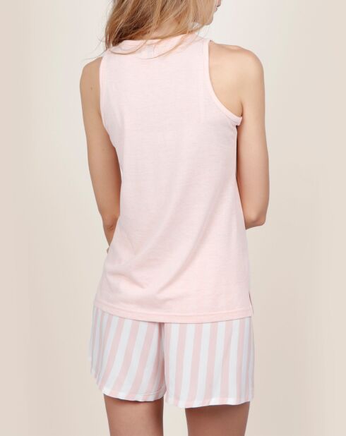 Roze klassieke gestreepte pyjama