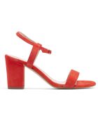 Alia rote Ledersandalen aus Samt - 8 cm Absatz