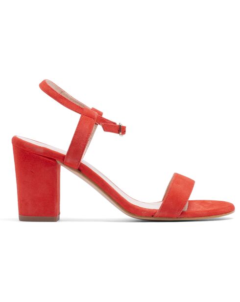Alia rote Ledersandalen aus Samt - 8 cm Absatz