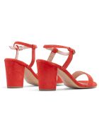 Alia rote Ledersandalen aus Samt - 8 cm Absatz
