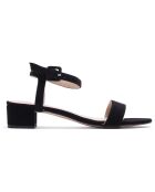 Sandales en Velours de Cuir Pia noires - Talon 3 cm