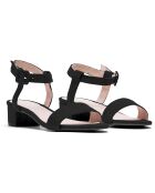 Sandales en Velours de Cuir Pia noires - Talon 3 cm