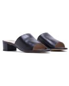 Mules en Cuir Love noires - Talon 3 cm