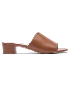 Mules Love de piel marrón - tacón de 3 cm