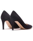 Zapatos de tacón Joy de terciopelo negro con tacón de 7,5 cm