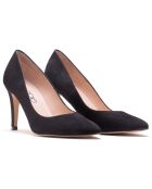 Zapatos de tacón Joy de terciopelo negro con tacón de 7,5 cm