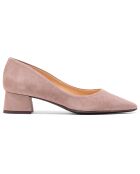 Manitas June de piel aterciopelada nude, tacón de 3 cm