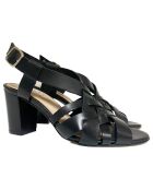 Sandali neri Fanny in pelle - tacco 6 cm