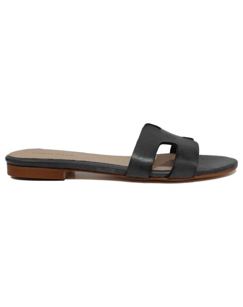 Mules en Cuir Diana noires