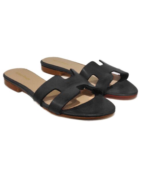 Mules en Cuir Diana noires