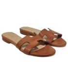 Mules Diana in pelle marrone