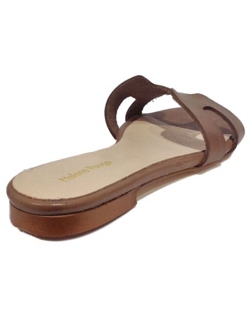 Dunkelbraune Lederpantoletten Diana