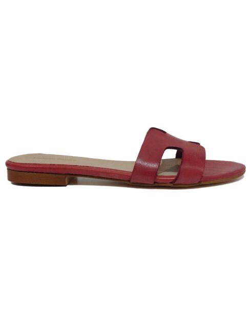 Mules en Cuir Diana bordeaux
