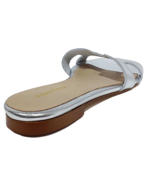 Mules de piel Diana Silver