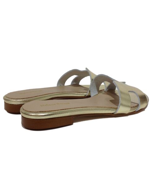 Pantoletten Diana Gold aus Leder
