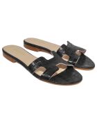 Schwarze Pantoletten Diane aus Leder