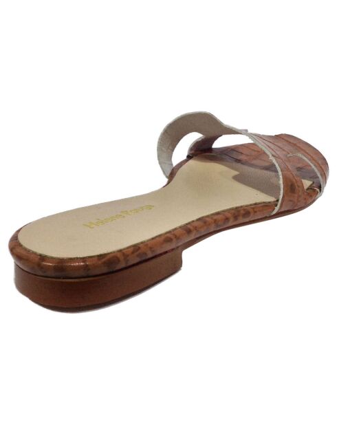 Mules Diane de piel marrón