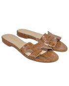 Mules Diane de piel marrón