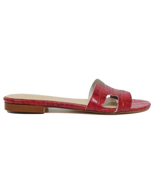 Mules en Cuir Diane rouges