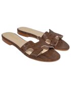 Mules Diane de cuero marrón oscuro