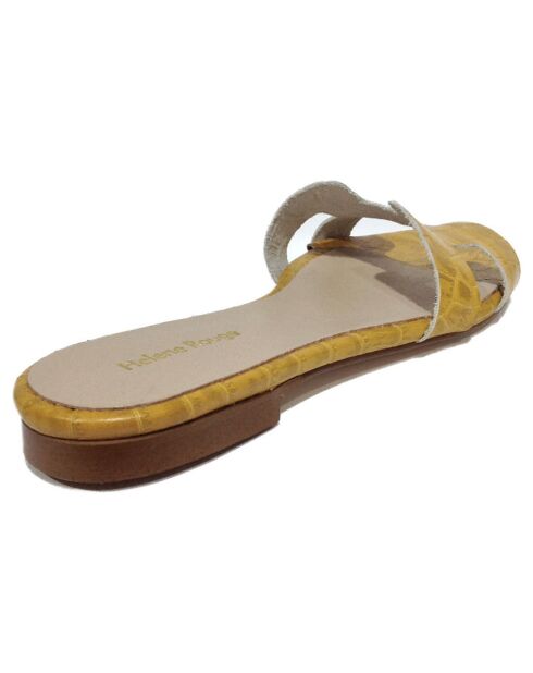 Gelbe Diane Lederpantoletten