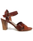 Sandalias Eve Brown de piel - Tacón 7 cm