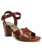 Sandalias Eve Brown de piel - Tacón 7 cm