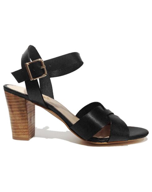 Sandali Eve in pelle nera - Tacco 7 cm