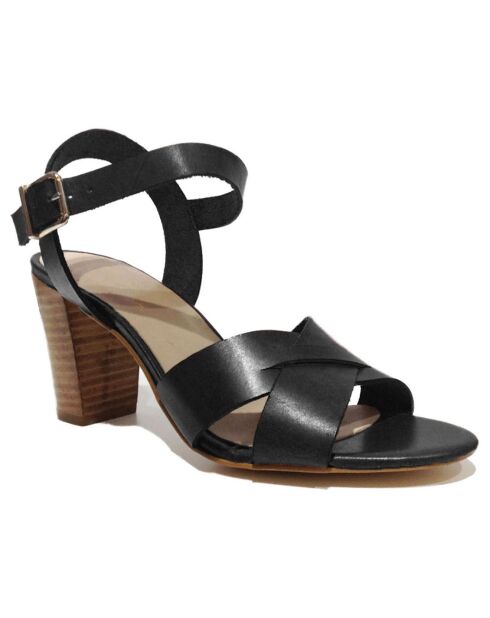 Sandali Eve in pelle nera - Tacco 7 cm