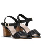 Sandalias Margaux de piel negra - Tacón 7 cm