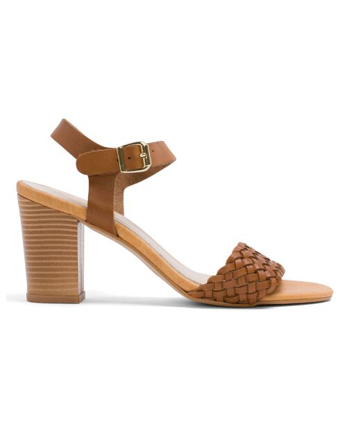 Sandali Margaux in pelle marrone - Tacco 7 cm