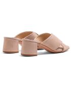 Mules Dua de piel aterciopelada beige - tacón de 5 cm