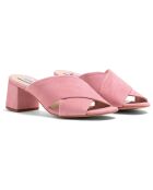 Mules Dua in pelle di velluto rosa - tacco 5 cm