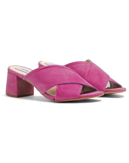 Dua Pantolette aus Samt in Fuchsia - 5 cm Absatz