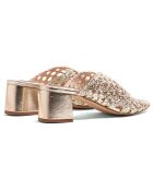 Pantolette Katy aus goldfarbenem Leder mit 5 cm Absatz