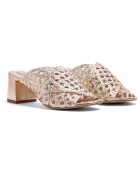 Pantolette Katy aus goldfarbenem Leder mit 5 cm Absatz