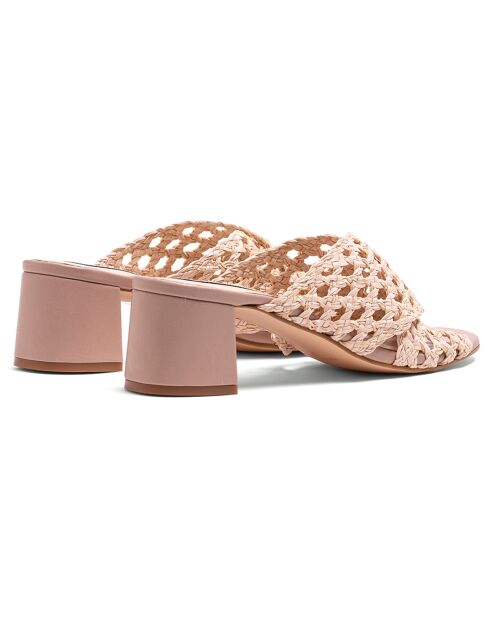 Nudefarbene Pantolette Katy aus Leder - 5 cm Absatz