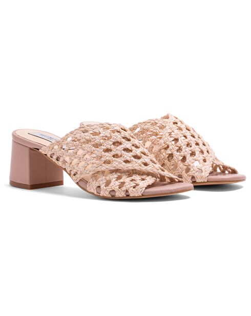 Nudefarbene Pantolette Katy aus Leder - 5 cm Absatz